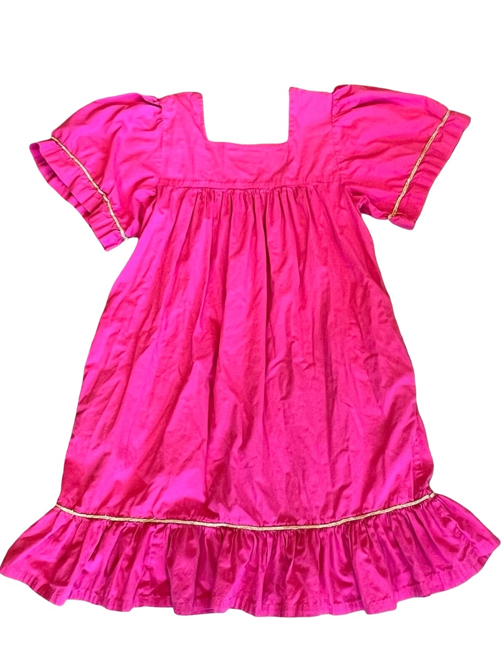 Go Softly Patio Vintage 90s Women’s Sz S Pink Embroidered House Dress Starfish - Picture 9 of 12